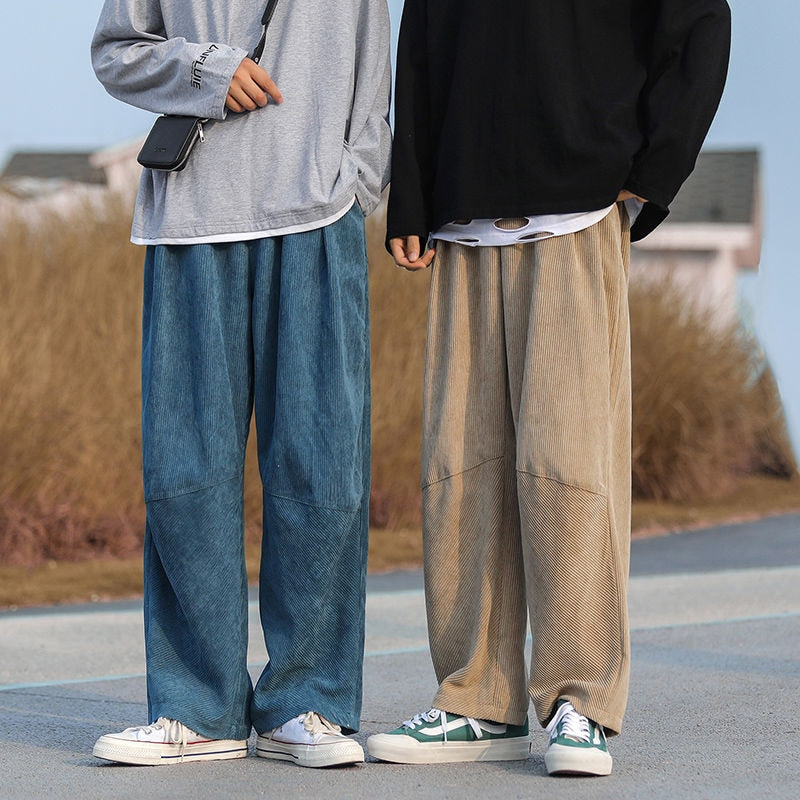 2023 Men's Winter Solid Wool Corduroy Pants Fashion Plus Size Casual Pants  | eBay